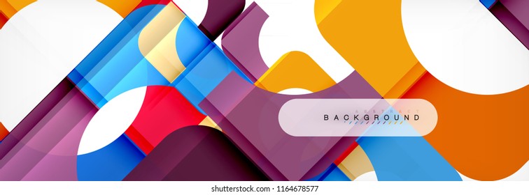Colorful squares composition abstract banner. Vector illustration for business brochure or flyer, presentation and web design layout