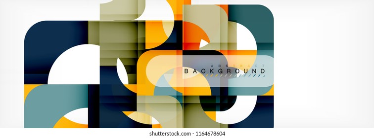 Colorful squares composition abstract banner. Vector illustration for business brochure or flyer, presentation and web design layout