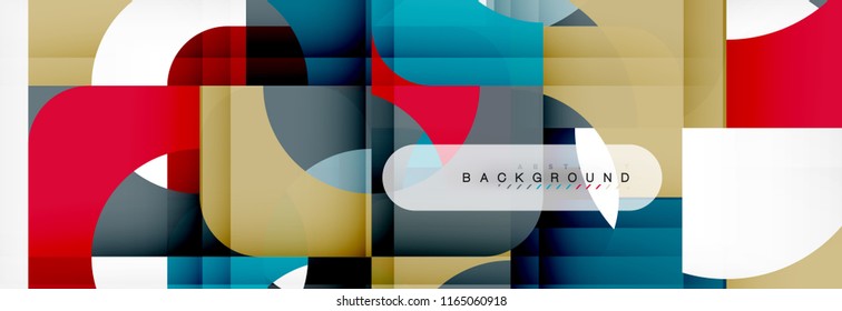 Colorful squares composition abstract banner. Vector illustration for business brochure or flyer, presentation and web design layout