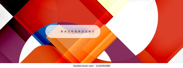 Colorful squares composition abstract banner. Vector illustration for business brochure or flyer, presentation and web design layout