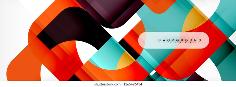Colorful squares composition abstract banner. Vector illustration for business brochure or flyer, presentation and web design layout