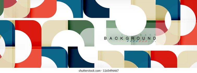 Colorful squares composition abstract banner. Vector illustration for business brochure or flyer, presentation and web design layout