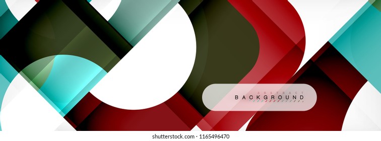 Colorful squares composition abstract banner. Vector illustration for business brochure or flyer, presentation and web design layout