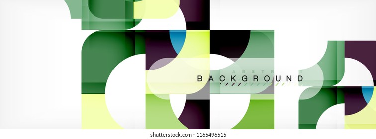 Colorful squares composition abstract banner. Vector illustration for business brochure or flyer, presentation and web design layout