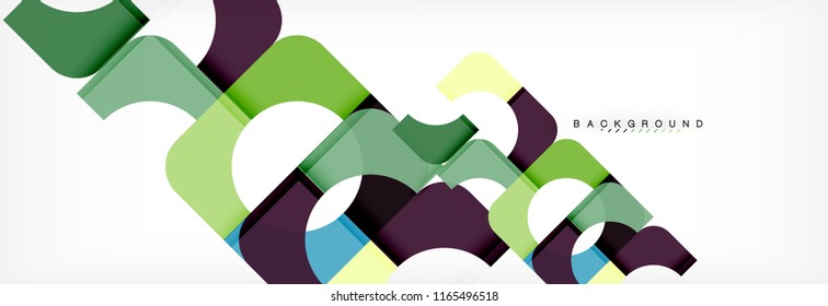 Colorful squares composition abstract banner. Vector illustration for business brochure or flyer, presentation and web design layout