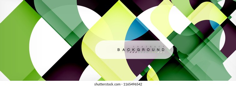 Colorful squares composition abstract banner. Vector illustration for business brochure or flyer, presentation and web design layout