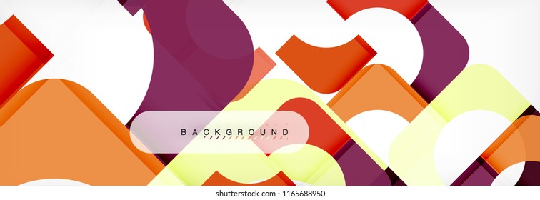 Colorful squares composition abstract banner. Vector illustration for business brochure or flyer, presentation and web design layout
