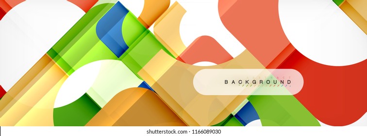 Colorful squares composition abstract banner. Vector illustration for business brochure or flyer, presentation and web design layout