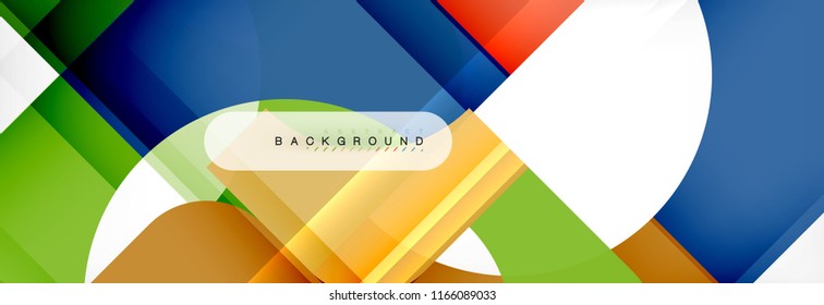 Banner abstracto de composición de cuadrados coloridos. Ilustración de vectores para folletos o volantes de negocios, presentación y diseño web
