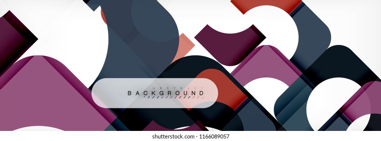 Colorful squares composition abstract banner. Vector illustration for business brochure or flyer, presentation and web design layout