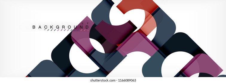 Colorful squares composition abstract banner. Vector illustration for business brochure or flyer, presentation and web design layout