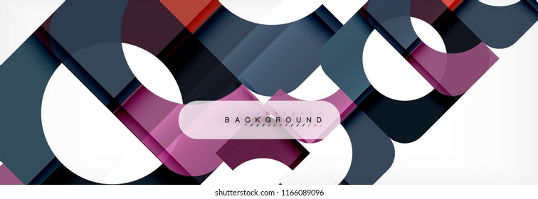 Colorful squares composition abstract banner. Vector illustration for business brochure or flyer, presentation and web design layout