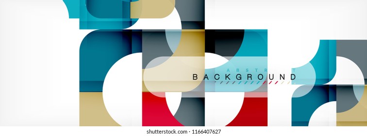 Colorful squares composition abstract banner. Vector illustration for business brochure or flyer, presentation and web design layout