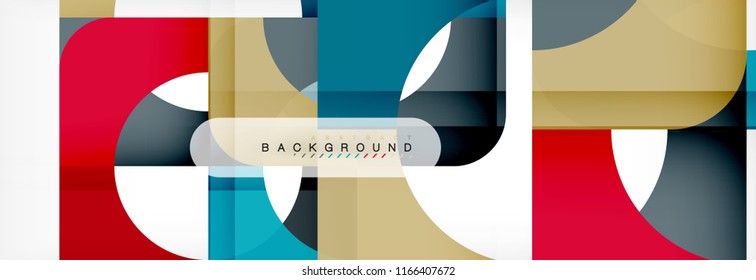 Colorful squares composition abstract banner. Vector illustration for business brochure or flyer, presentation and web design layout