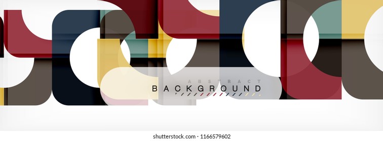 Colorful squares composition abstract banner. Vector illustration for business brochure or flyer, presentation and web design layout
