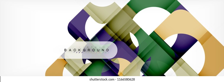 Colorful squares composition abstract banner. Vector illustration for business brochure or flyer, presentation and web design layout