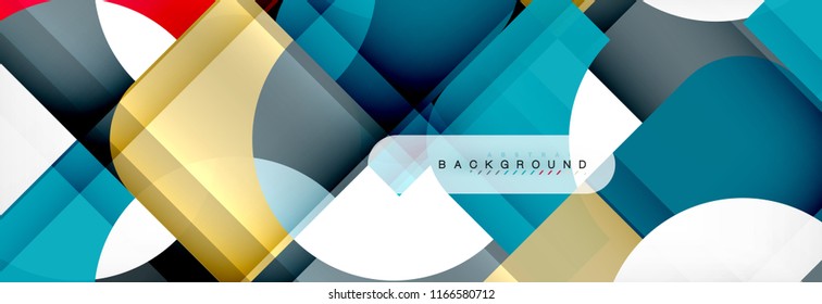 Colorful squares composition abstract banner. Vector illustration for business brochure or flyer, presentation and web design layout