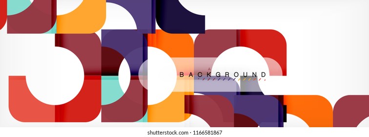 Colorful squares composition abstract banner. Vector illustration for business brochure or flyer, presentation and web design layout