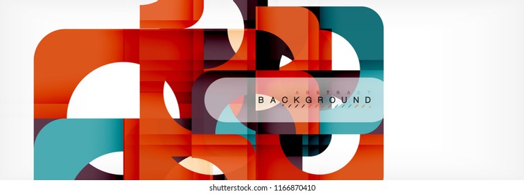 Colorful squares composition abstract banner. Vector illustration for business brochure or flyer, presentation and web design layout