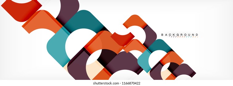 Colorful squares composition abstract banner. Vector illustration for business brochure or flyer, presentation and web design layout