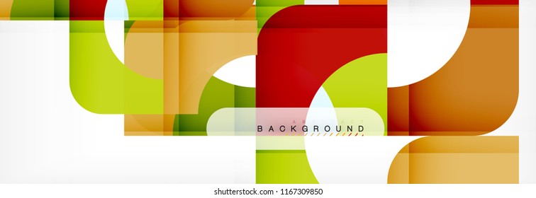 Colorful squares composition abstract banner. Vector illustration for business brochure or flyer, presentation and web design layout