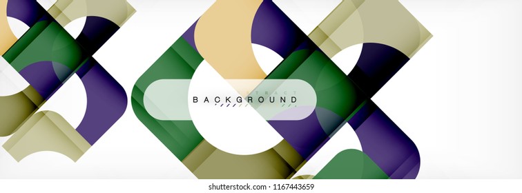 Colorful squares composition abstract banner. Vector illustration for business brochure or flyer, presentation and web design layout