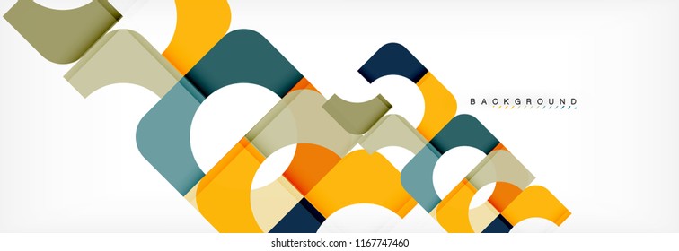 Colorful squares composition abstract banner. Vector illustration for business brochure or flyer, presentation and web design layout