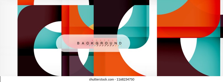 Colorful squares composition abstract banner. Vector illustration for business brochure or flyer, presentation and web design layout