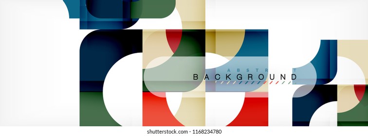 Colorful squares composition abstract banner. Vector illustration for business brochure or flyer, presentation and web design layout