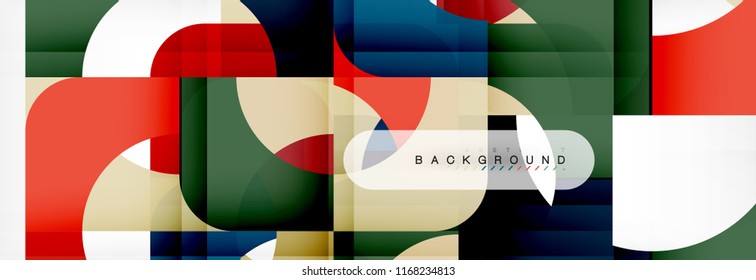 Colorful squares composition abstract banner. Vector illustration for business brochure or flyer, presentation and web design layout