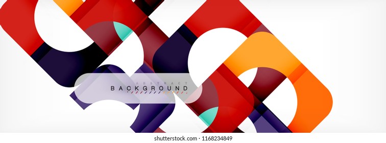 Colorful squares composition abstract banner. Vector illustration for business brochure or flyer, presentation and web design layout