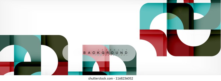 Colorful squares composition abstract banner. Vector illustration for business brochure or flyer, presentation and web design layout