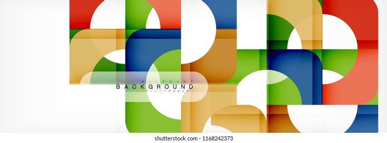 Colorful squares composition abstract banner. Vector illustration for business brochure or flyer, presentation and web design layout