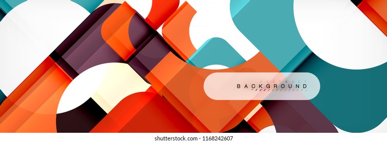 Colorful squares composition abstract banner. Vector illustration for business brochure or flyer, presentation and web design layout