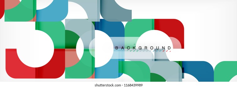 Colorful squares composition abstract banner. Vector illustration for business brochure or flyer, presentation and web design layout
