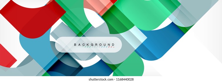Colorful squares composition abstract banner. Vector illustration for business brochure or flyer, presentation and web design layout