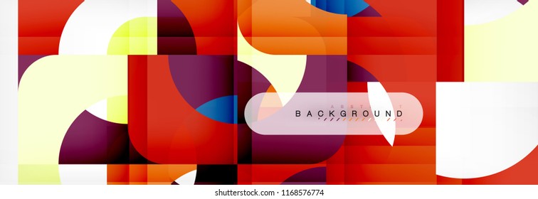 Colorful squares composition abstract banner. Vector illustration for business brochure or flyer, presentation and web design layout