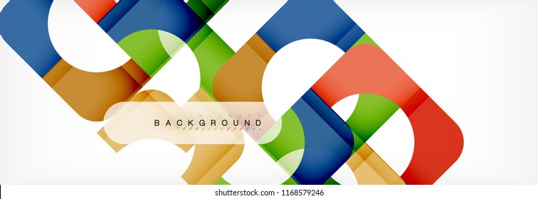 Colorful squares composition abstract banner. Vector illustration for business brochure or flyer, presentation and web design layout