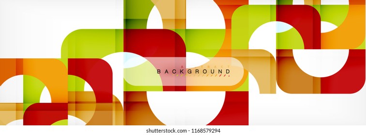 Banner abstracto de composición de cuadrados coloridos. Ilustración de vectores para folletos o volantes de negocios, presentación y diseño web