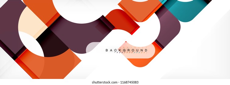 Colorful squares composition abstract banner. Vector illustration for business brochure or flyer, presentation and web design layout