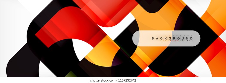 Colorful squares composition abstract banner. Vector illustration for business brochure or flyer, presentation and web design layout