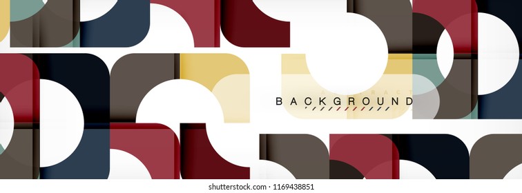 Colorful squares composition abstract banner. Vector illustration for business brochure or flyer, presentation and web design layout