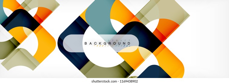 Colorful squares composition abstract banner. Vector illustration for business brochure or flyer, presentation and web design layout