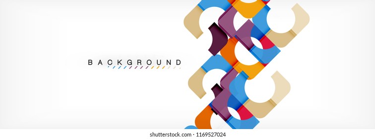 Colorful squares composition abstract banner. Vector illustration for business brochure or flyer, presentation and web design layout