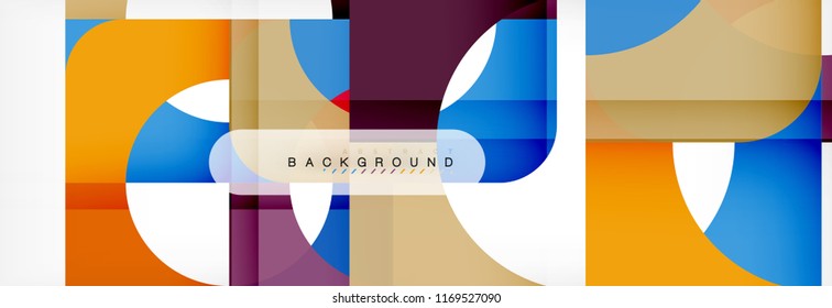 Colorful squares composition abstract banner. Vector illustration for business brochure or flyer, presentation and web design layout