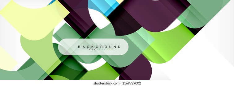 Colorful squares composition abstract banner. Vector illustration for business brochure or flyer, presentation and web design layout