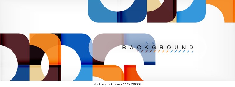 Colorful squares composition abstract banner. Vector illustration for business brochure or flyer, presentation and web design layout