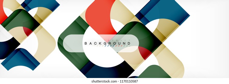 Colorful squares composition abstract banner. Vector illustration for business brochure or flyer, presentation and web design layout