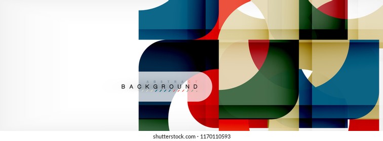 Colorful squares composition abstract banner. Vector illustration for business brochure or flyer, presentation and web design layout