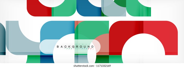 Colorful squares composition abstract banner. Vector illustration for business brochure or flyer, presentation and web design layout